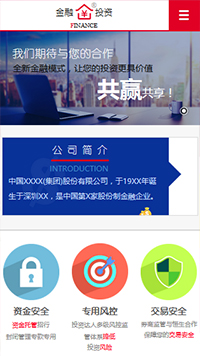 金融、投资行业手机模板网站