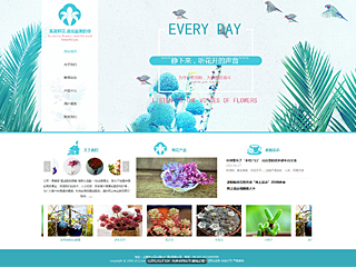 鲜花行业彩色模板网站