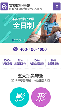 学校行业手机模板网站
